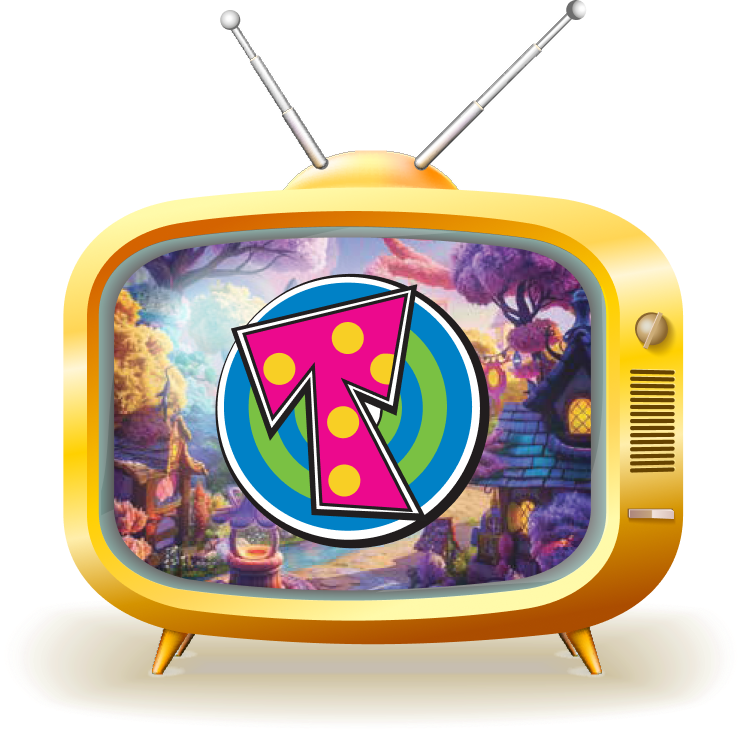 A retro TV showing the Tootally cool shows